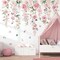 Large Pink Flowers Wall Stickers Hanging Vine Floral Leaves Peel (Multi)